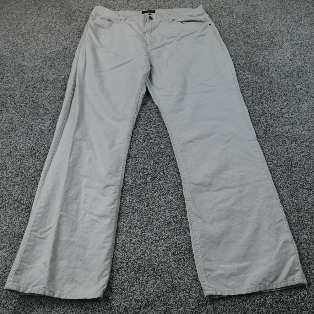 Banana Republic Pants Mens 38X32 Gray Linen Straight Chino Trouser Flat Front